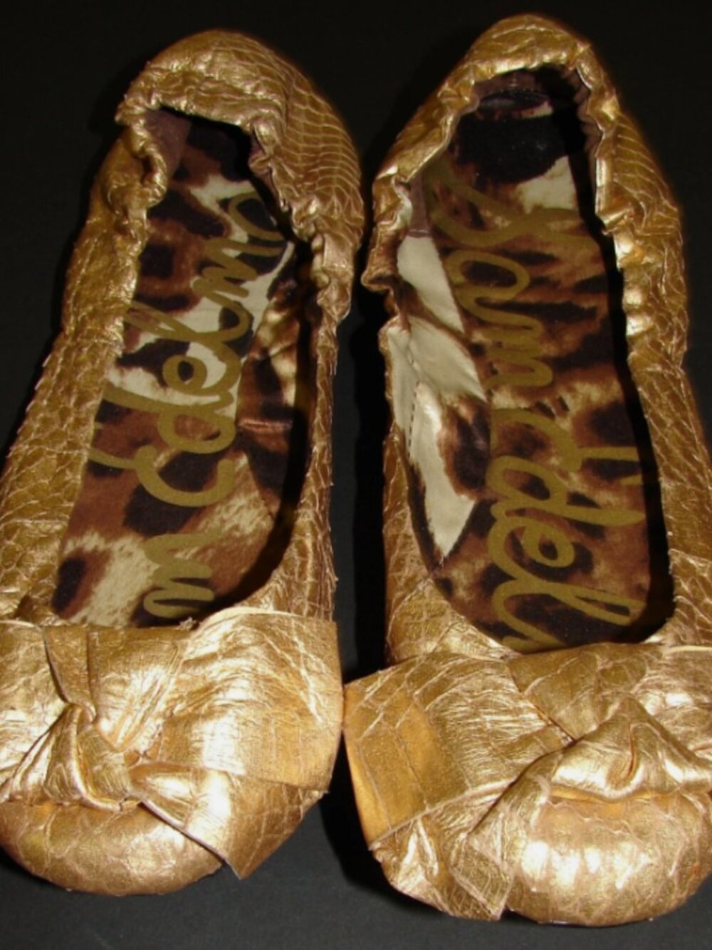 Sam Edelman women's Leather gold ballet flats size 6